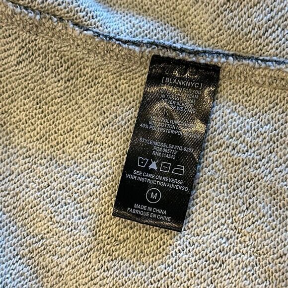 BlankNYC Faux Leather  + Heather Grey Sweatshirt Open Jacket/Sweatshirt - Size M - Picture 9 of 9
